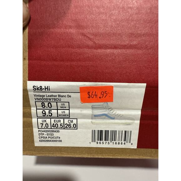 Size 8 - Vans Sk8- Vintage Leather High Blanc de Blanc Blue main image 5